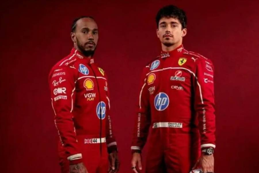 F1:Hamilton y Leclerc, con la indumentaria de Ferrari