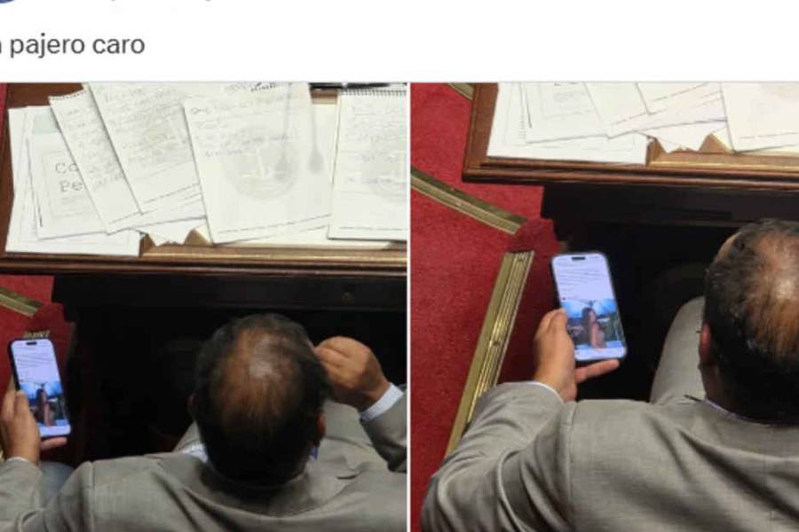 Polémica en Uruguay: captan a un senador del Partido Nacional mirando fotos de Zaira Nara en plena sesión