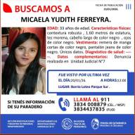 Buscan a Micaela Yudith Ferreyra de 33 años desaparecida en el sur de la Capital