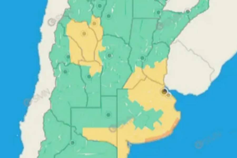 El SMN emitió alertas amarillas y naranjas por vientos fuertes: las provincias que afectan