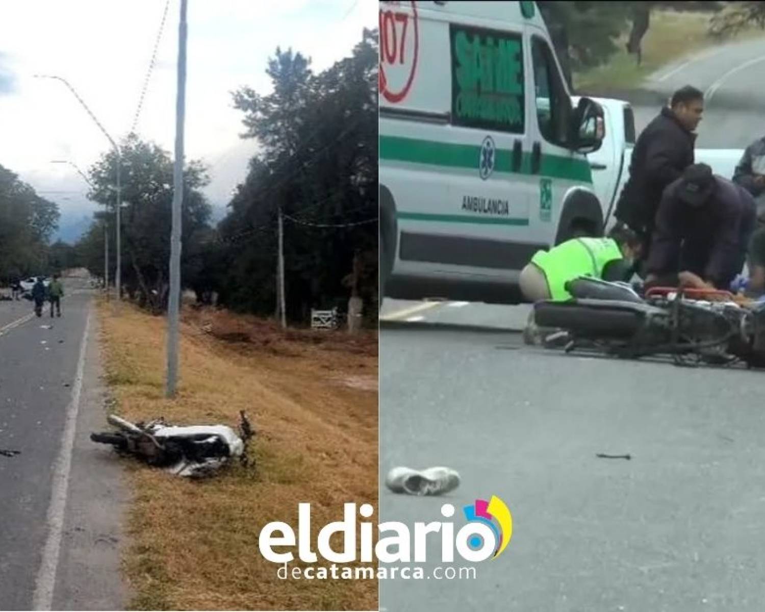 Tres motociclistas resultaron heridos de gravedad tras colisionar las motos en que se conducían