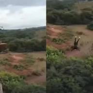 Contenido sensible: Una joven cae a un precipicio sin arnés en Brasil