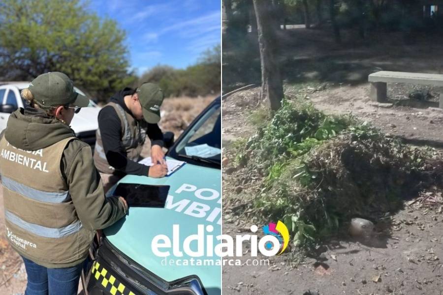 Policía Ambiental sancionó a un hombre que arrojaba residuos en la vía pública