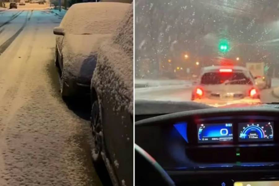Congelado. Ushuaia: una joven mostró cómo quedó su auto tras la nevada y lo que debió hacer para ponerlo en marcha
