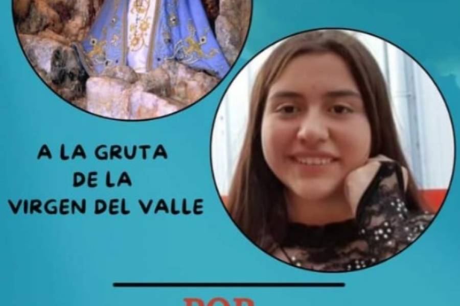 Caminata de fe por la salud de María Larcher a La Gruta de La Virgen del Valle