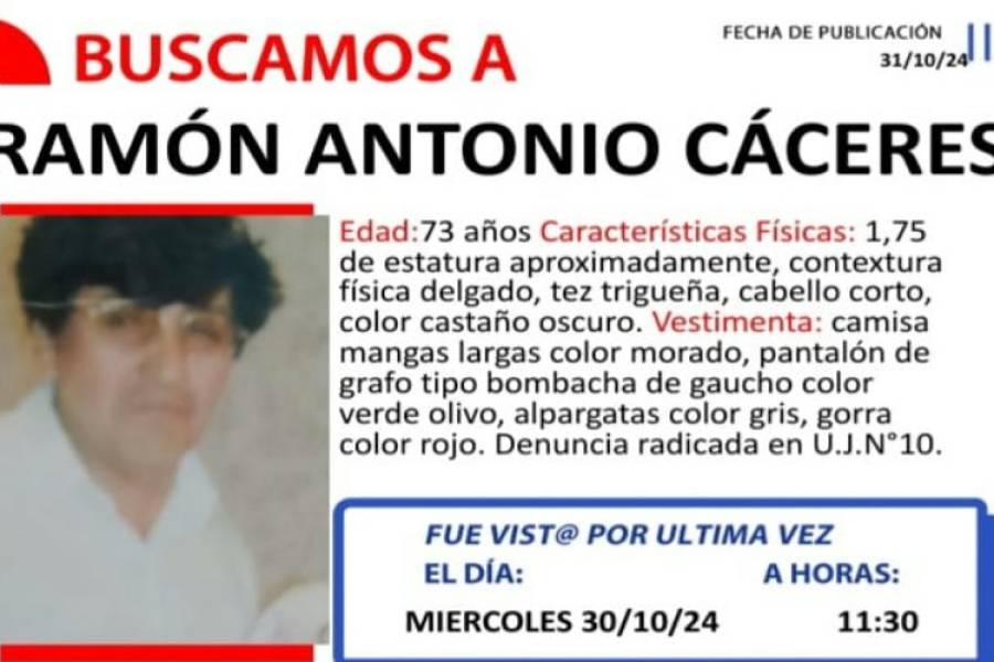 Buscan a Ramón Antonio Cáceres